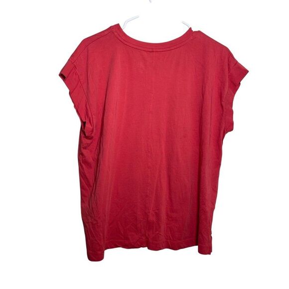 A New Day T-Shirt Women's Large Red Short Sleeve Crew Neck Solid Basic Top - Picture 4 of 8